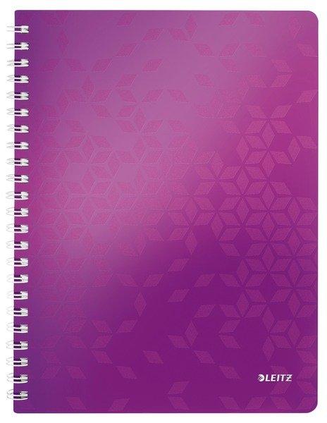 Leitz LEITZ Spiralbuch WOW PP A4 46380062 violett 80 Blatt  