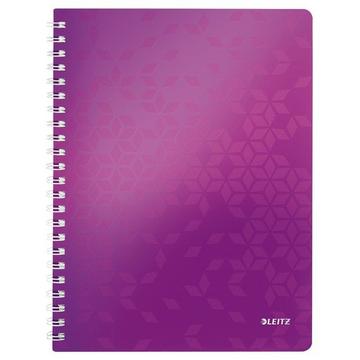 LEITZ Spiralbuch WOW PP A4 46380062 violett 80 Blatt