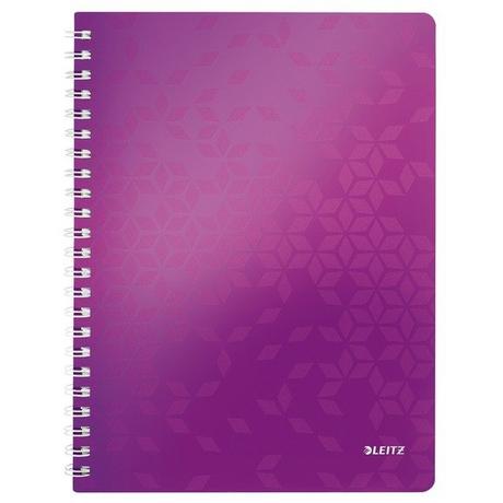 Leitz LEITZ Spiralbuch WOW PP A4 46380062 violett 80 Blatt  