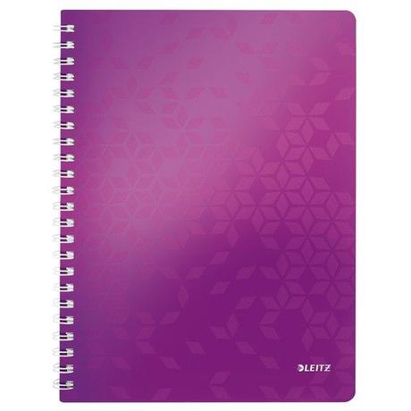 Leitz LEITZ Spiralbuch WOW PP A4 46380062 violett 80 Blatt  