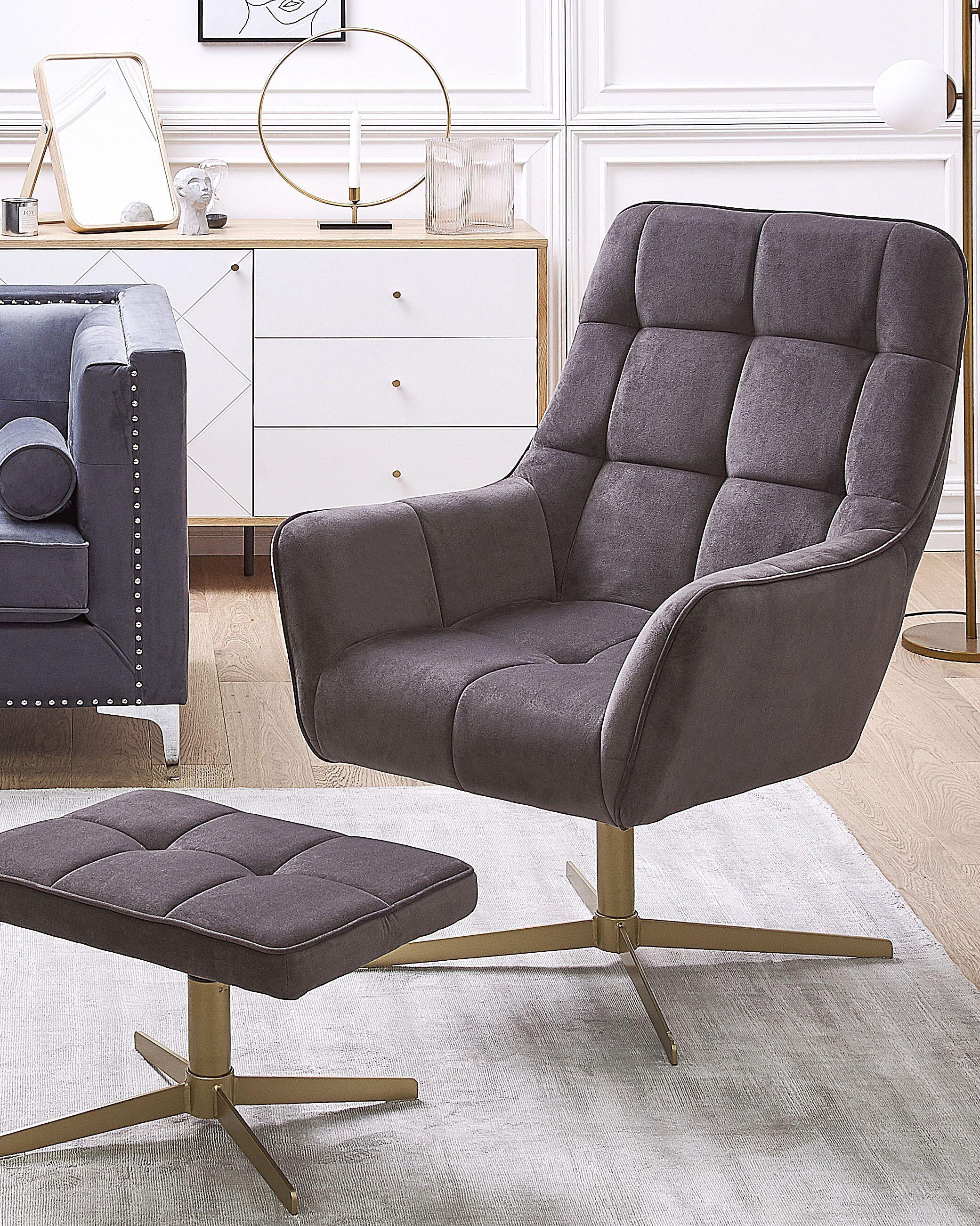 Beliani Fauteuil en Velours Moderne MOLLE  