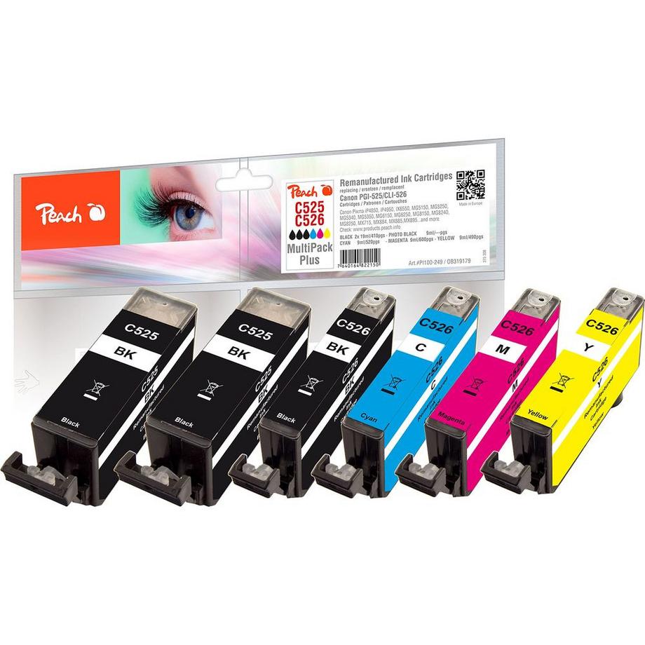 Peach  Tinte PGI-525CLI-526, Multi-Plus BlackCyanMagentaYellow 