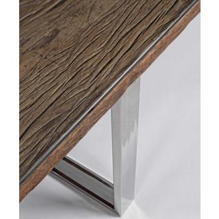 mutoni Table en bois massif avec verre Stanton 180x90  