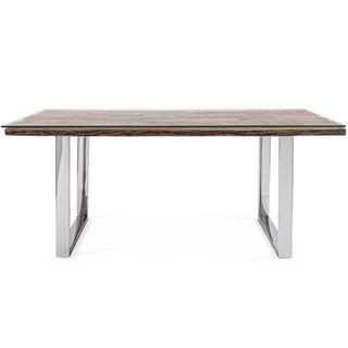 mutoni Table en bois massif avec verre Stanton 180x90  