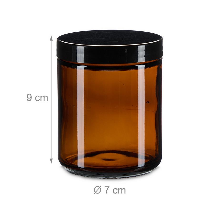 Northix Vasetti per crema in vetro ambrato, set da 12  