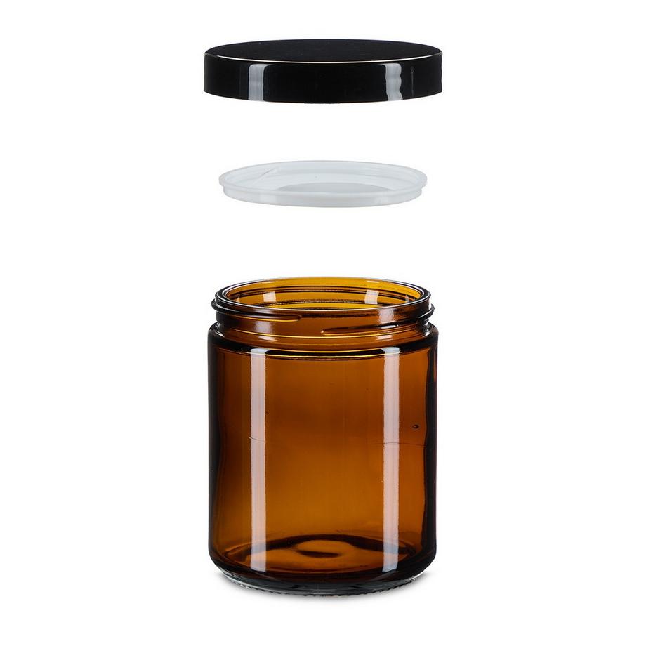 Northix Vasetti per crema in vetro ambrato, set da 12  
