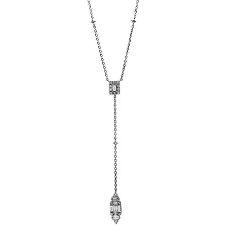MUAU Schmuck  Collier 750/18K Weissgold Diamant 0.5ct. 45 cm Silber