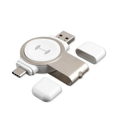 VoltBeam Mini Orologio intelligente Bianco USB Carica wireless Auto, Interno