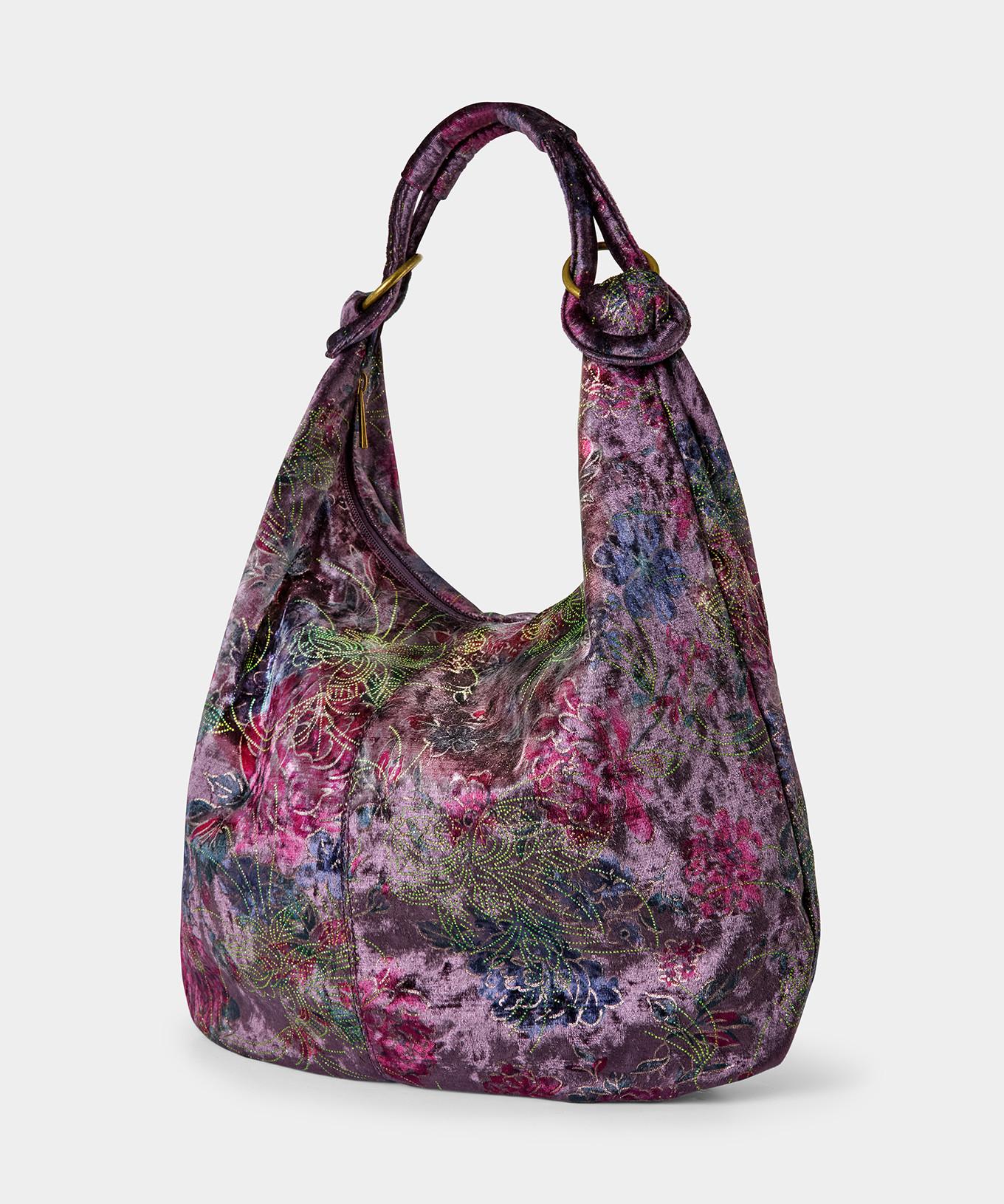 Joe Browns Borsa Boho in velluto motivo floreale  