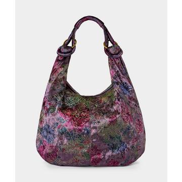 Boho Samttasche mit Blumenmuster