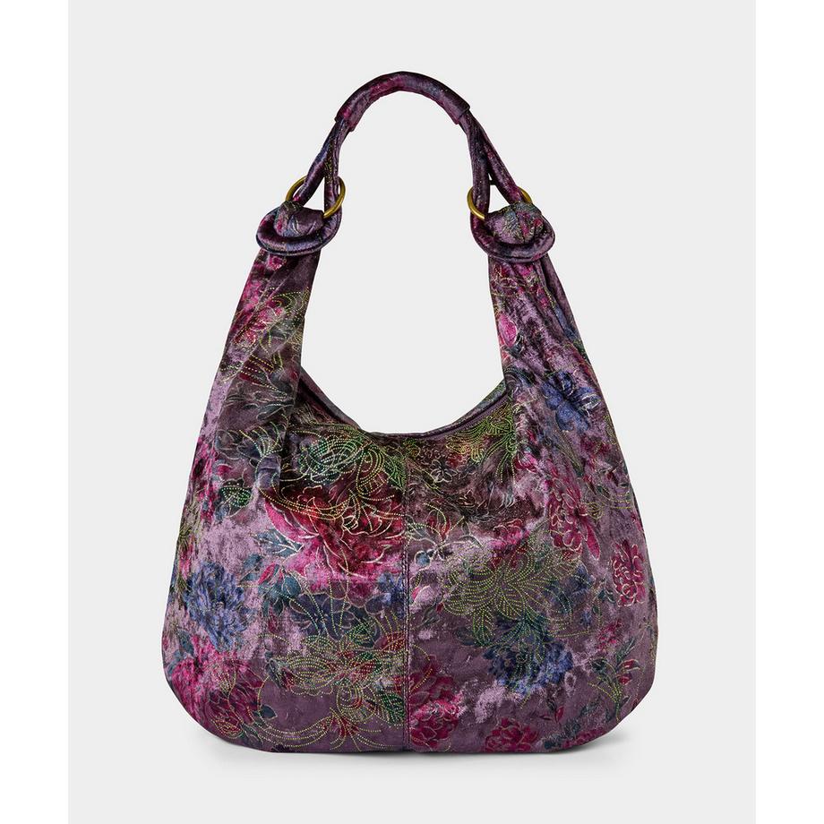 Sac bohème en velours à motif floral
