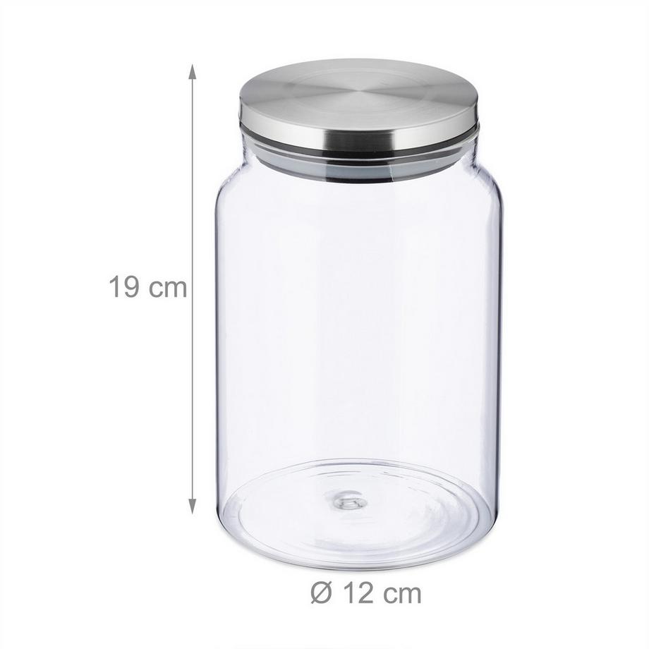 B2X 3er-Set Vorratsgläser mit Deckel 1500 ml  