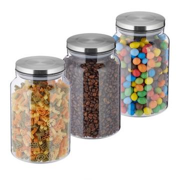 lot de 3 bocaux de conservation avec couvercles 1500 ml