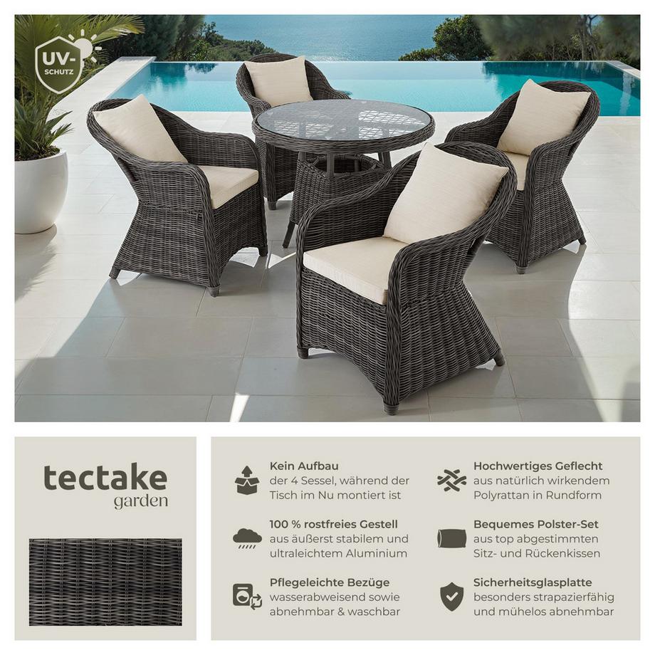 Tectake Salon de jardin ZÜRICH avec cadre en aluminium  