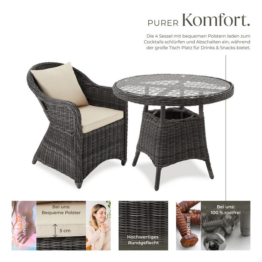 Tectake Salon de jardin ZÜRICH avec cadre en aluminium  