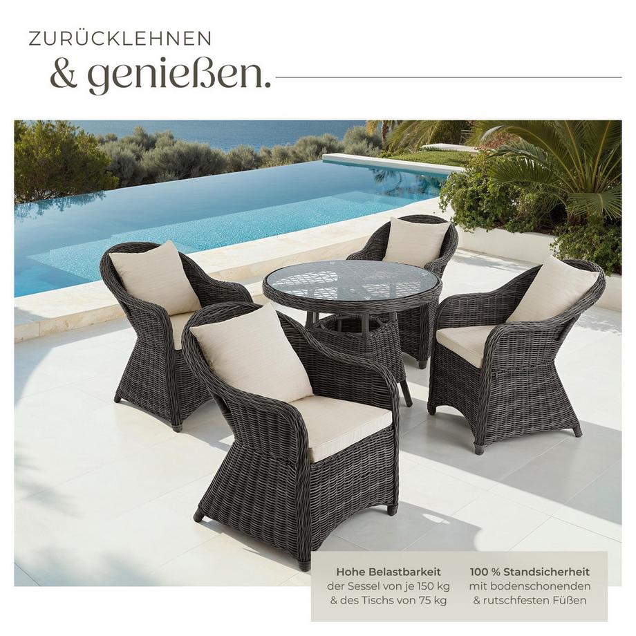 Tectake Salon de jardin ZÜRICH avec cadre en aluminium  