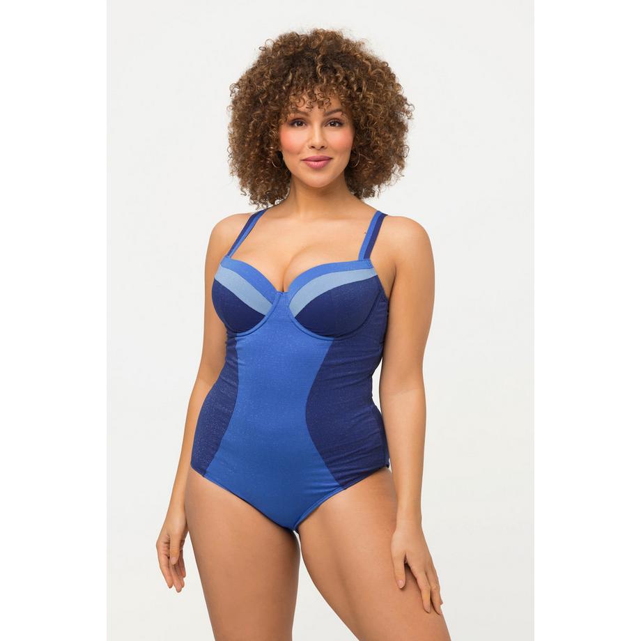 Ulla Popken Glitzer Softcup Bügel Badeanzug  