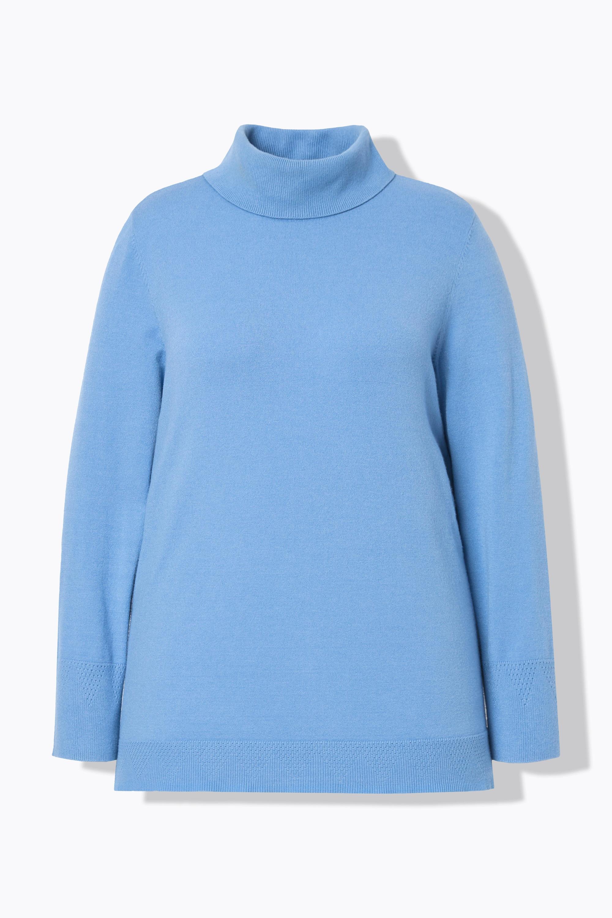 Ulla Popken  Pullover con collo dolcevita, alti orli a costine e maniche lunghe 