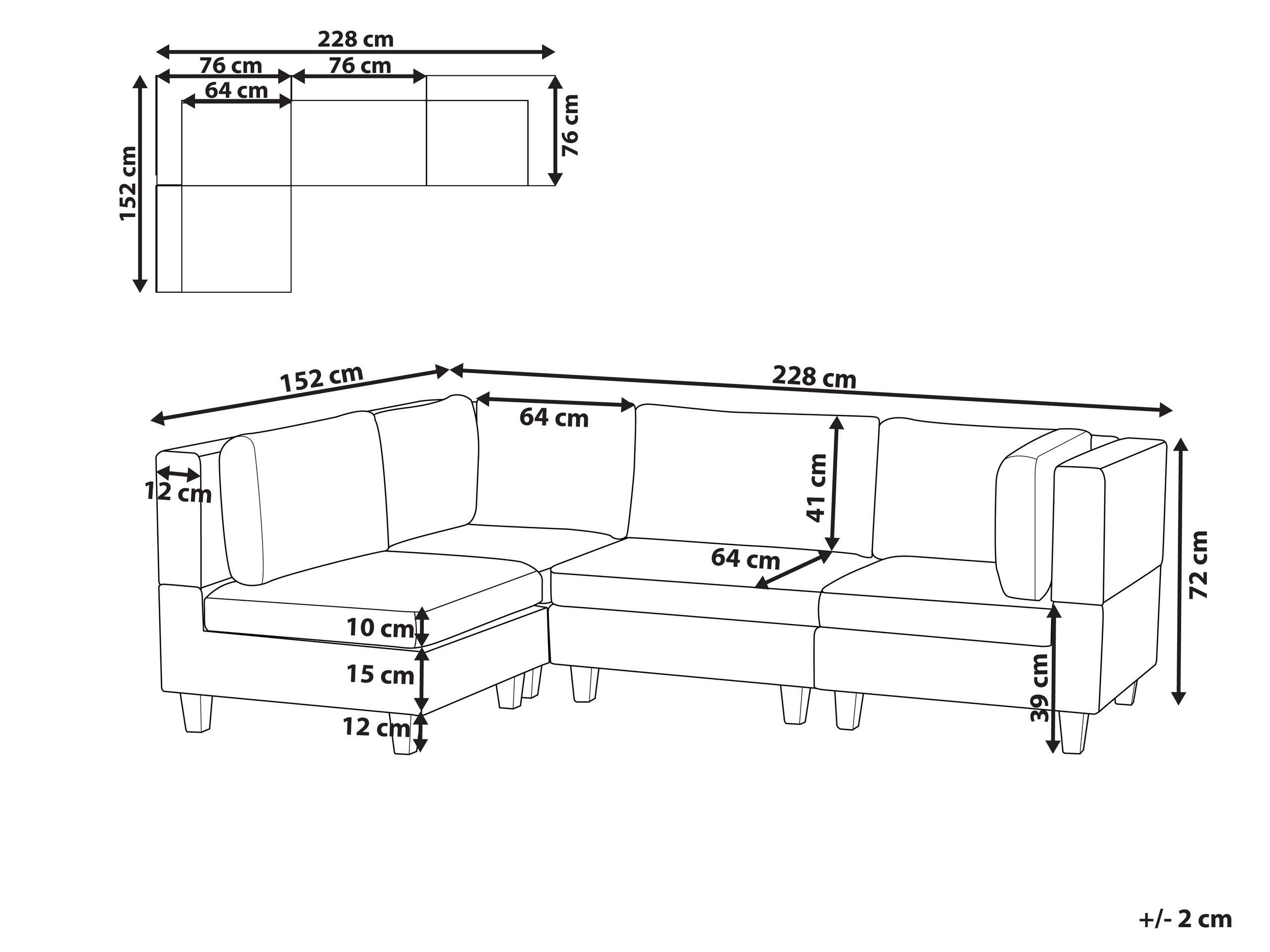 Beliani Ecksofa aus Polyester Klassisch UNSTAD  