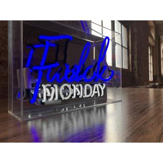 Locomocean Grosse Acryl-Box Neon - F*ck Monday bleu  