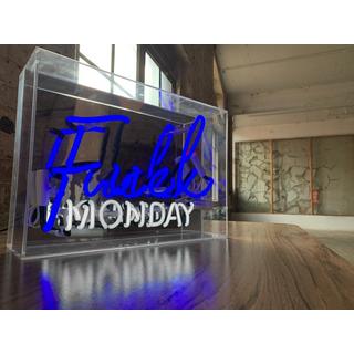 Locomocean Grosse Acryl-Box Neon - F*ck Monday blau  