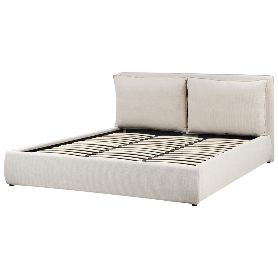 Beliani Letto contenitore en Tessuto  BAJONNA  