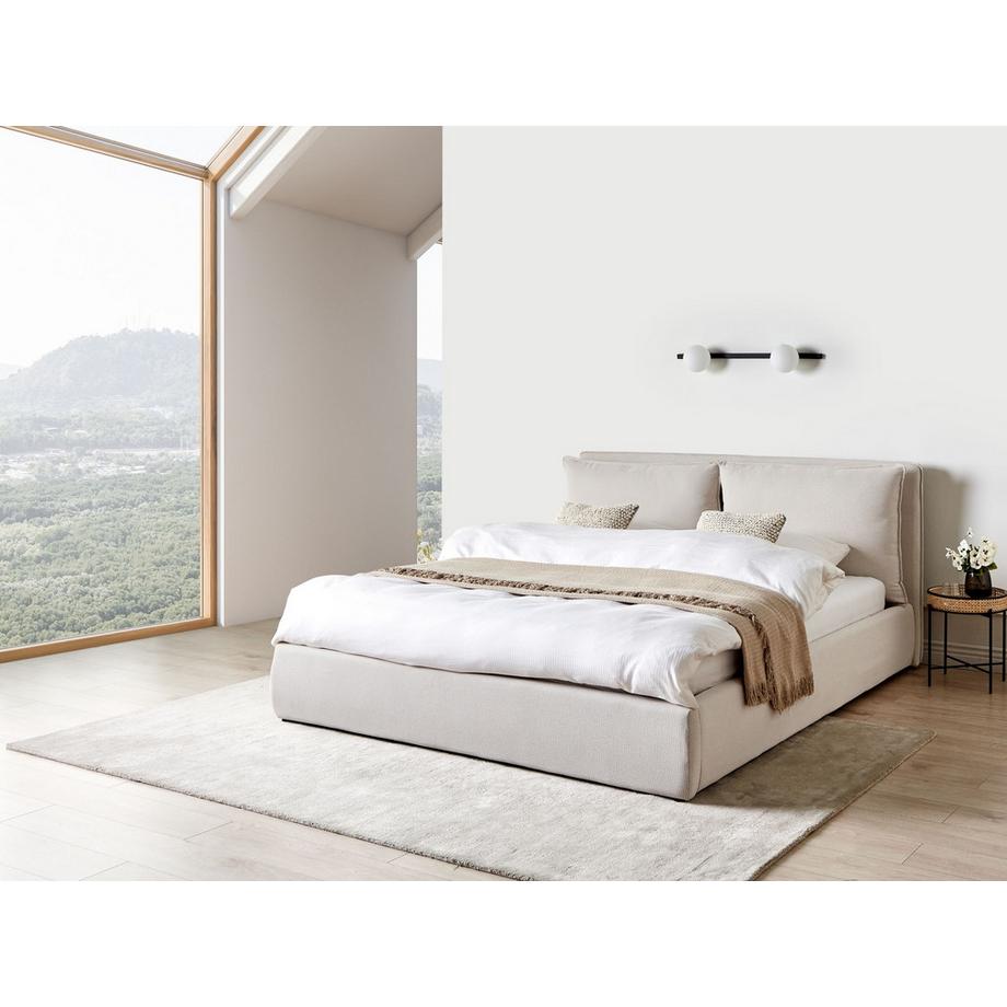 Beliani Letto contenitore en Tessuto  BAJONNA  