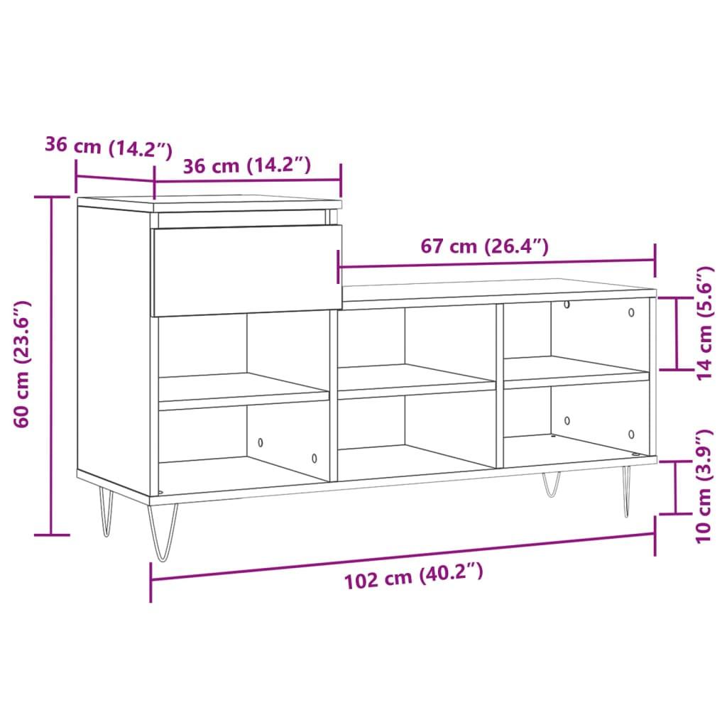 VidaXL scarpiera Legno multistrato  