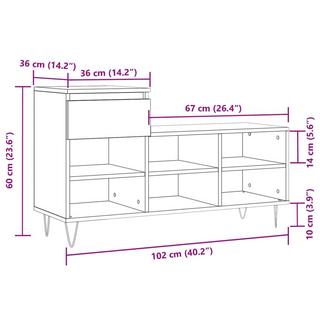 VidaXL Armoire à chaussures bois d'ingénierie  