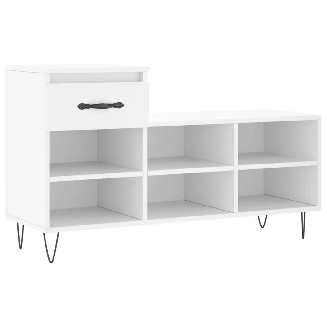 vidaXL Armoire à chaussures Blanc 102x36x60 cm Bois d'ingénierie