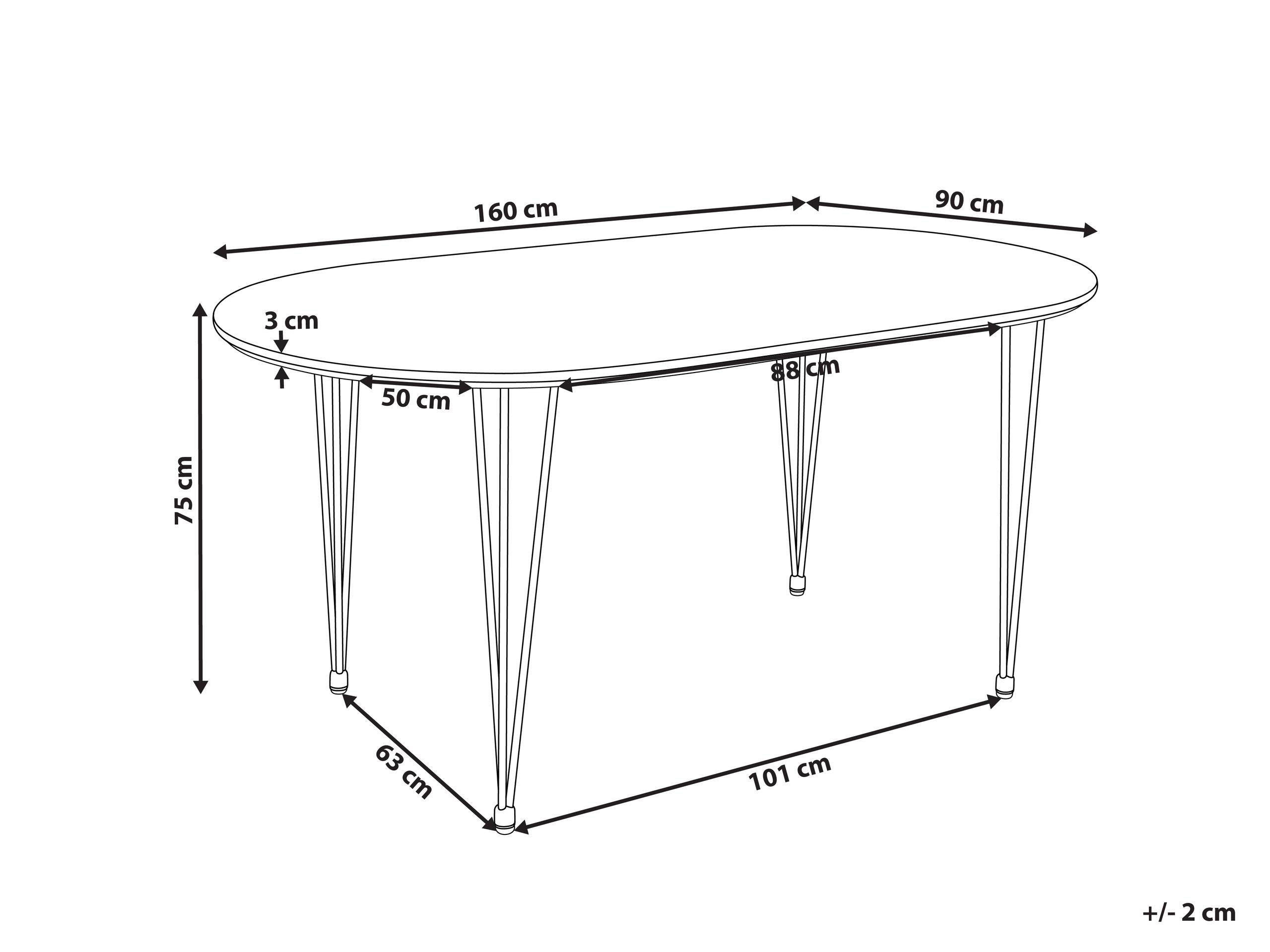 Beliani Esstisch aus MDF-Platte Modern CAVELL  