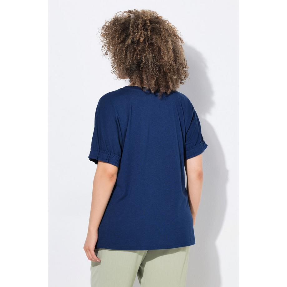 Ulla Popken T-Shirt Oversize Girocollo Mezza Manica Stampa Portogallo  