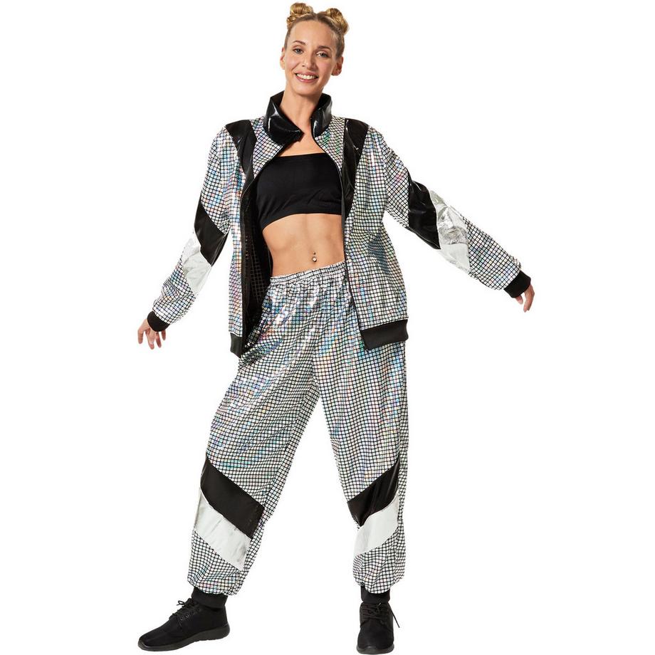 Tectake  Costume da donna Tuta da jogging Disco anni '80/'90 