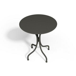 Vente-unique Gartentisch rund - D. 60 cm - Metall - Dunkelgrau - MIRMANDE von MYLIA  