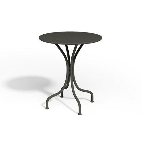 Vente-unique Gartentisch rund - D. 60 cm - Metall - Dunkelgrau - MIRMANDE von MYLIA  