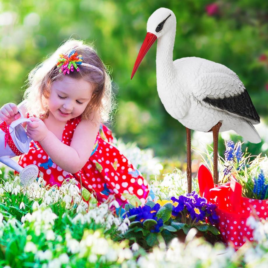 B2X  Gartenfigur Storch 