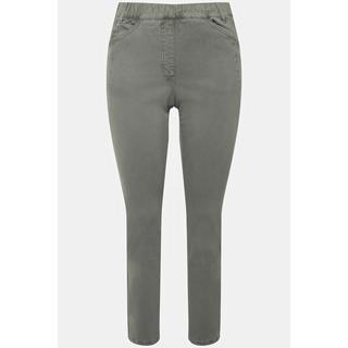 Ulla Popken  Jean Sienna couleur, couture fantaisie, jambe slim, taille élastique 