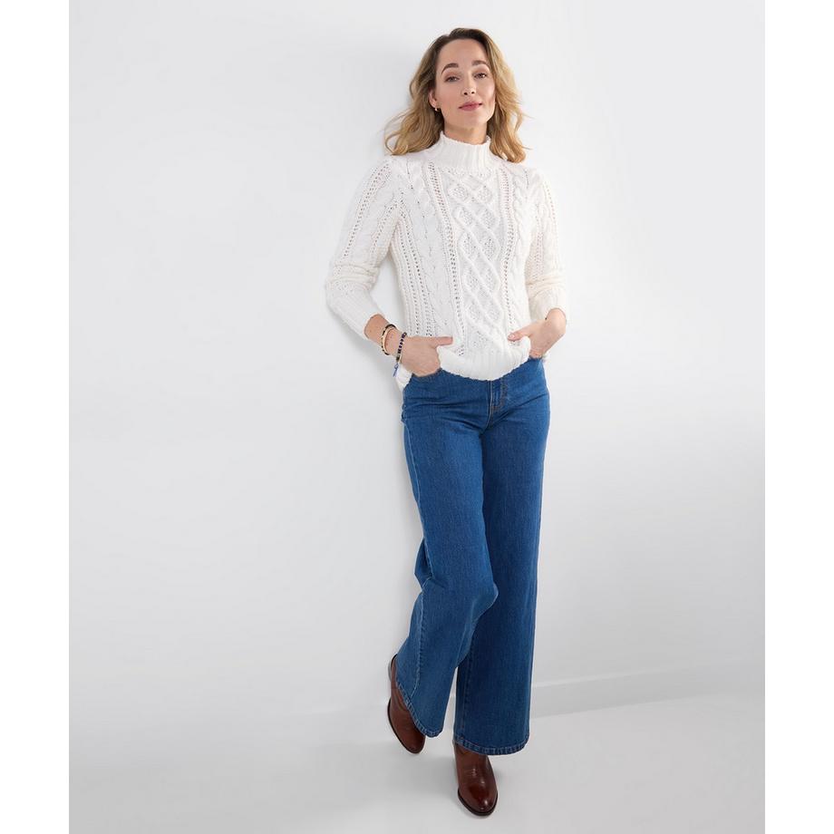 Joe Browns Kuscheliger Zopfstrick-Pullover mit Stehkragen  