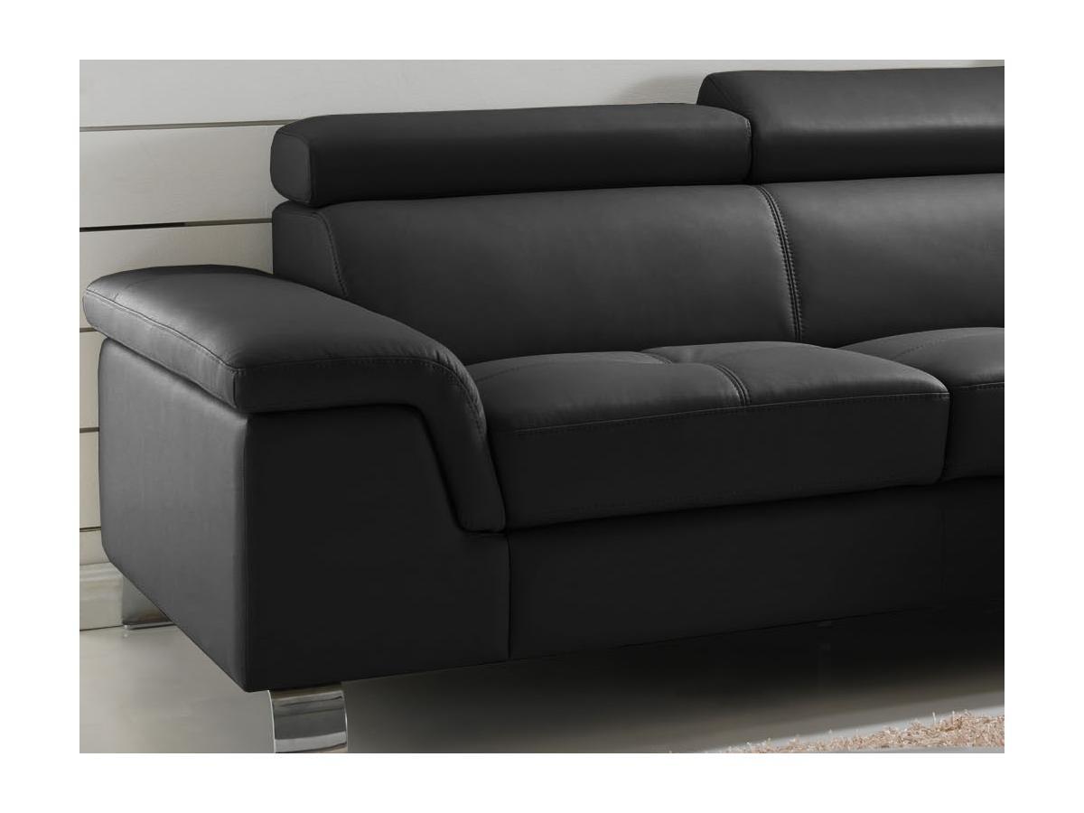 Vente-unique Ecksofa Leder MISHIMA Ecke Rechts  