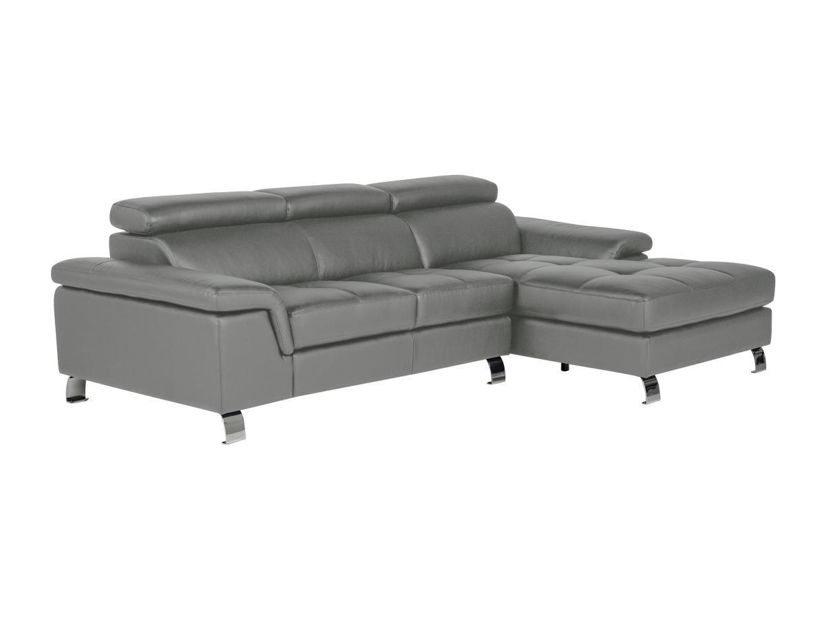 Vente-unique Ecksofa Leder MISHIMA Ecke Rechts  