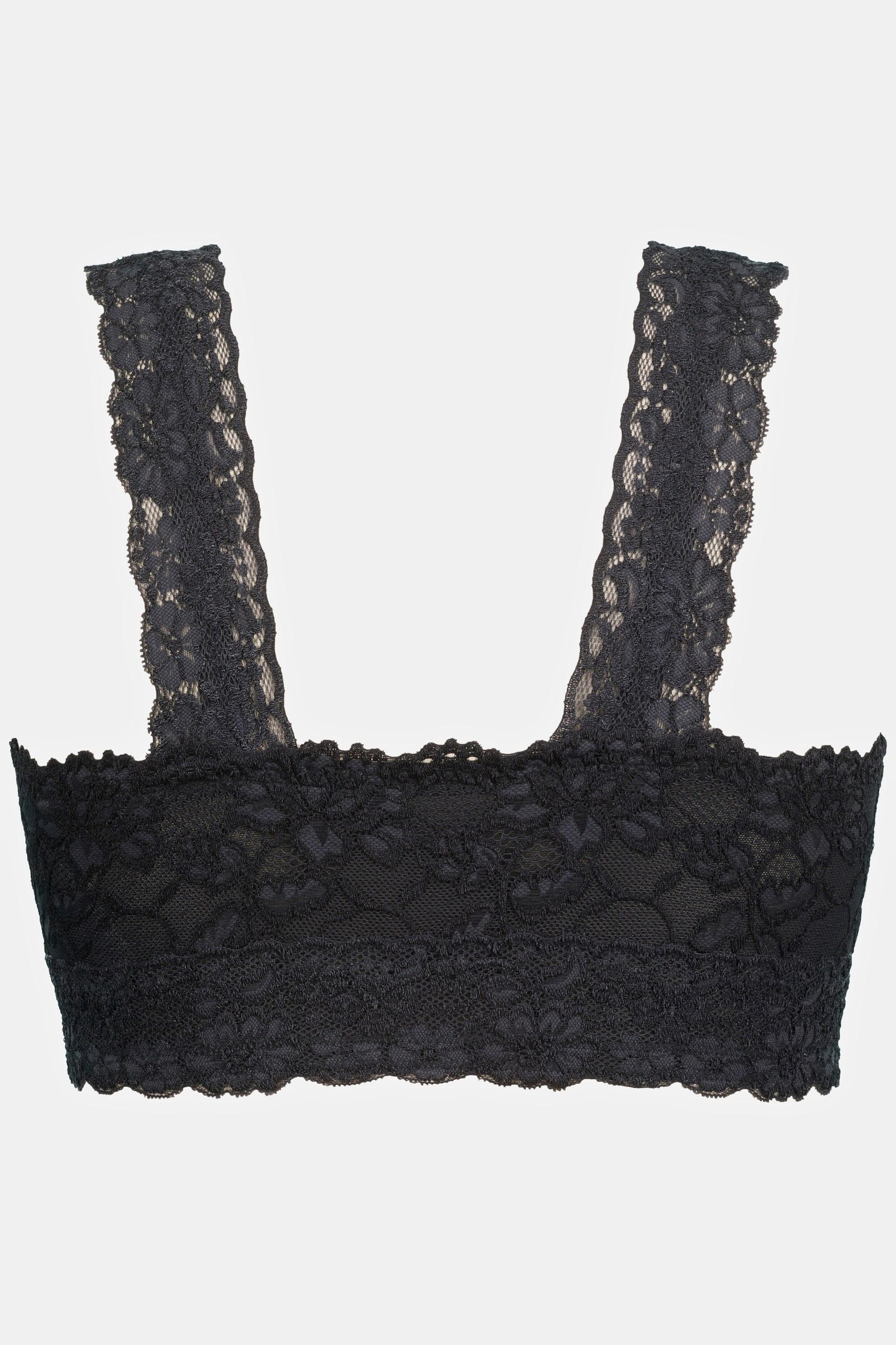 Ulla Popken  Bralette senza ferretto con pizzo e zip 