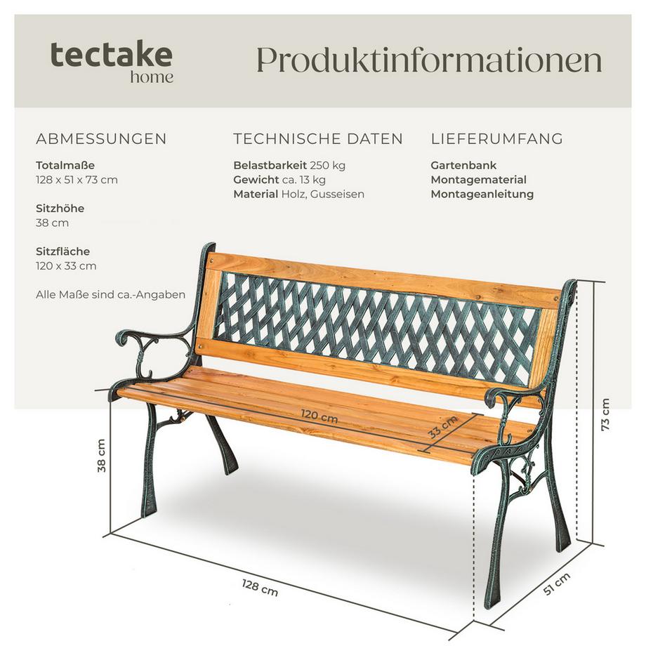 Tectake Panchina da giardino Tamara  2 posti  