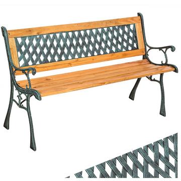 Gartenbank Tamara 2-Sitzer aus Holz und Gusseisen 128x51x73cm