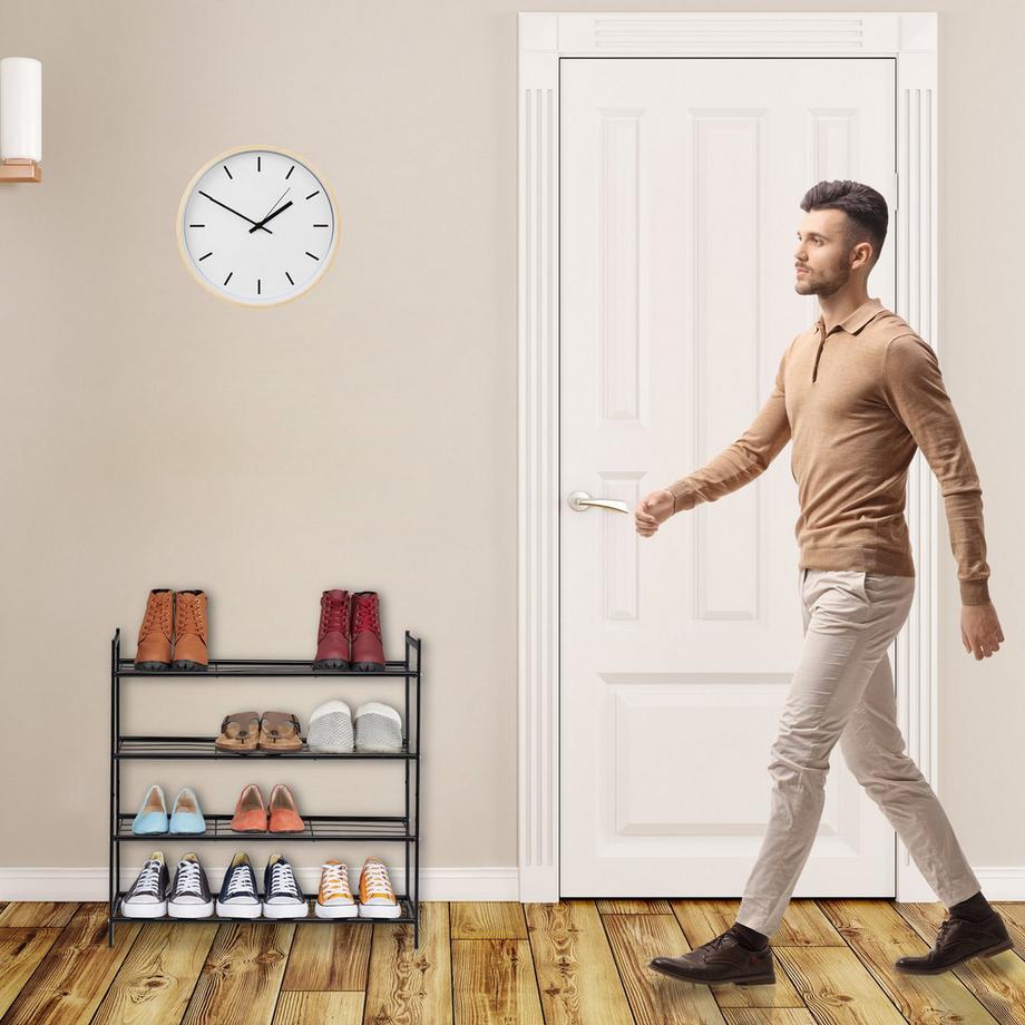 B2X Scaffale portascarpe impilabile con 4 ripiani  