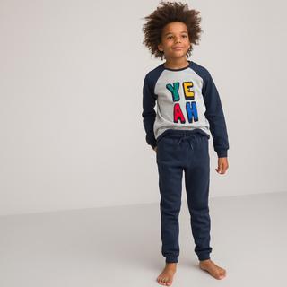 La Redoute Collections  Pyjama aus Sweatware mit gestickter Frotteeschrift 