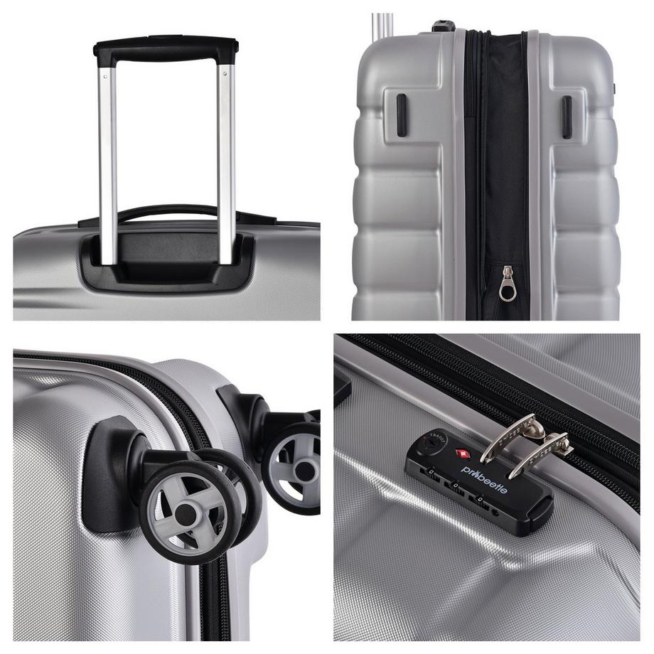 Probeetle by Eminent  Voyager VII Expandable Handgepäck Koffer 4 Rollen Silber 