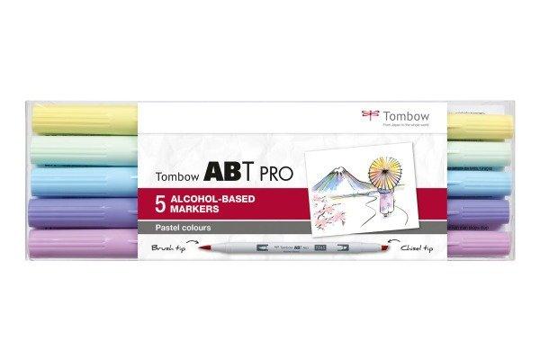 Tombow TOMBOW Dual Brush Pen ABT PRO ABTP-5P-2 Pastel Colours Set, 5 Stück  