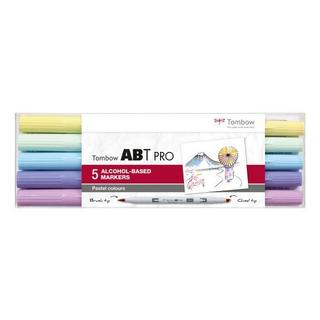 Tombow TOMBOW Dual Brush Pen ABT PRO ABTP-5P-2 Pastel Colours Set, 5 Stück  