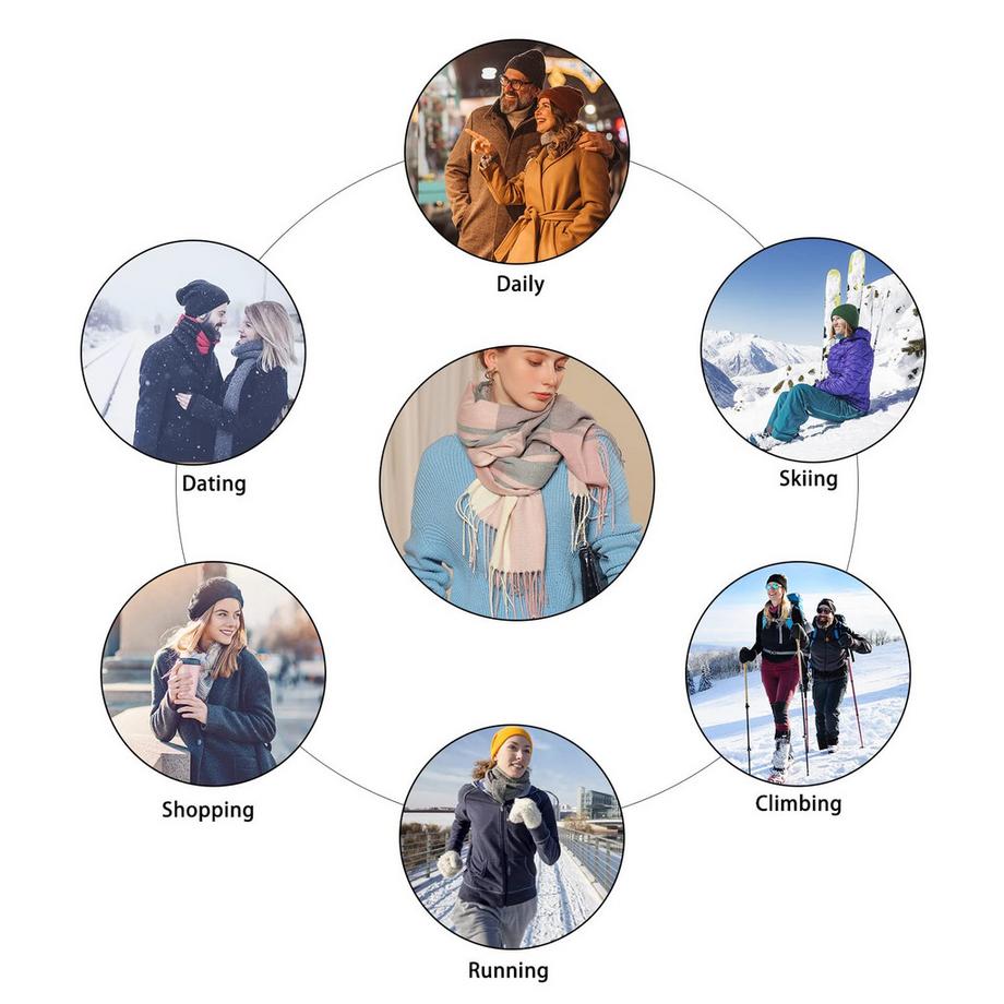 Only-bags.store Karierter Kaschmir Oversize Herbstschal Stola  