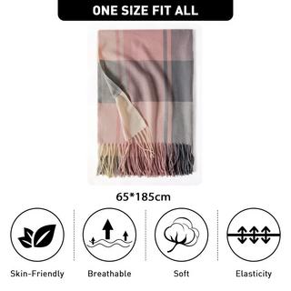 Only-bags.store Karierter Kaschmir Oversize Herbstschal Stola  